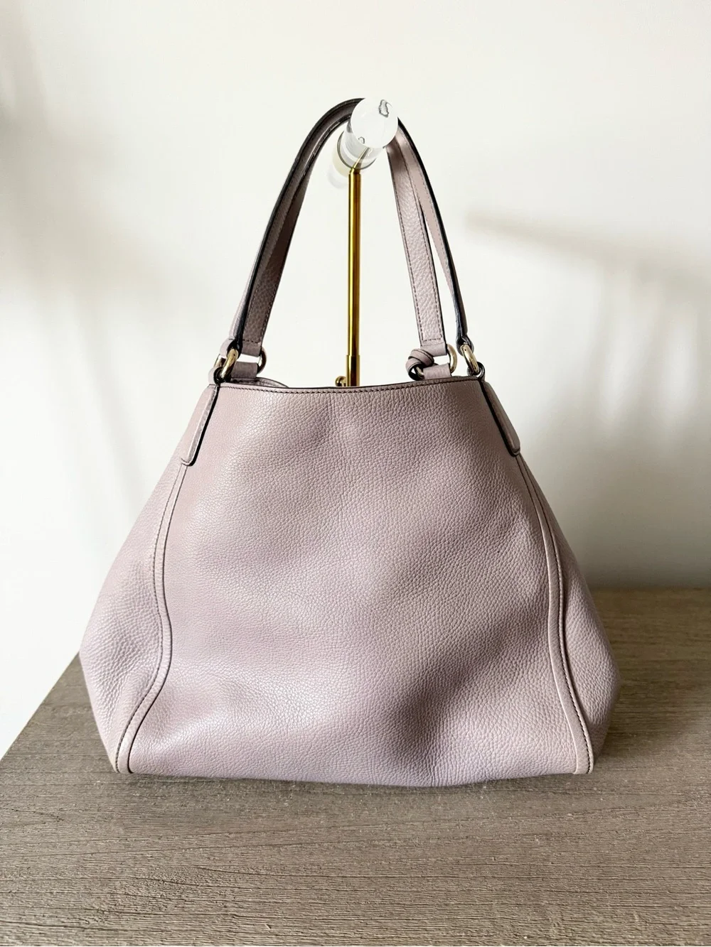 Gucci Soho Tote Taupe Pebbled Leather Shoulder Bag